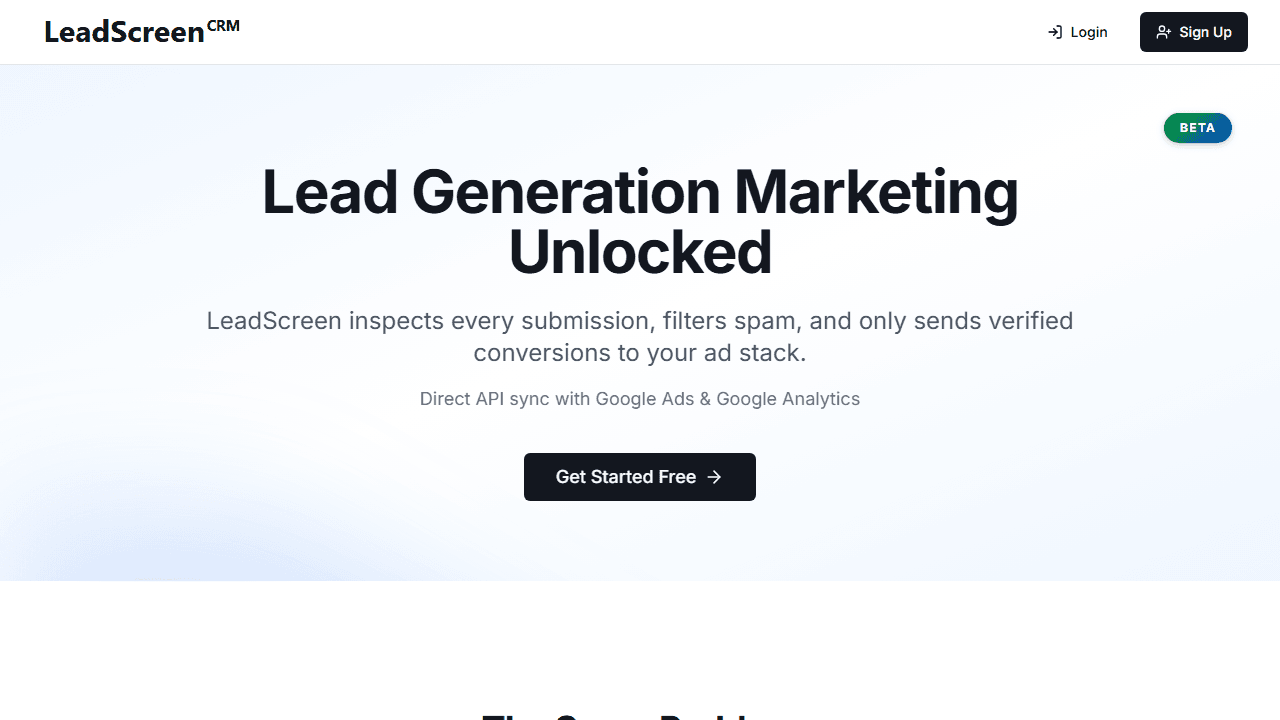 LeadScreen preview